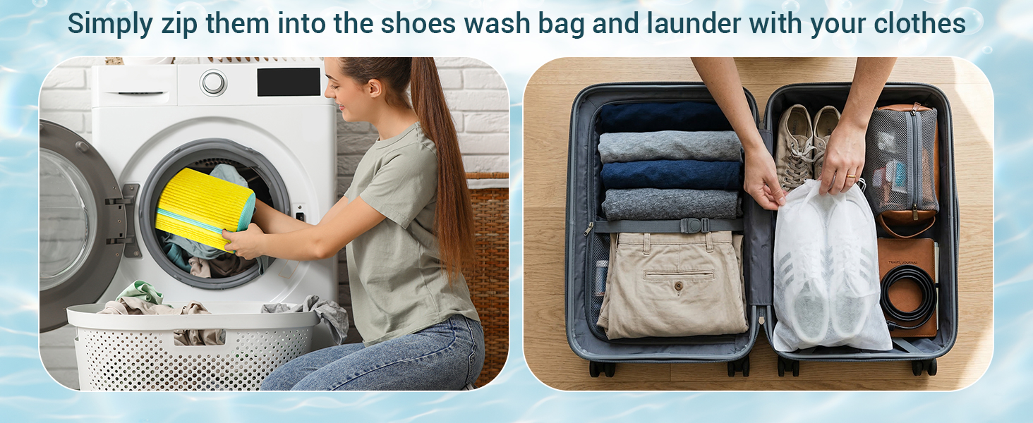 shoe washing bag for storage