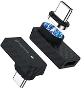 Magtame 2Pack Magnetic USB C 90 Degree Adapter 240W, USB-to-USB Adapters Plastic Carbon Fiber 24P...