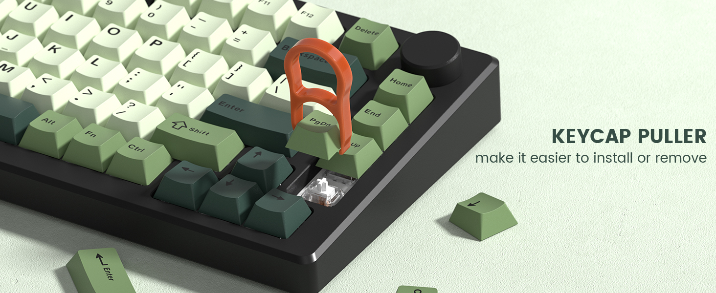 Double Shot PBT keycaps, Cherry Profile Keyboard Key caps, Matcha Green Custom keycaps138-key Set