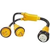 MECMO 2X L5-30P to SS2-50R Marine Shore Power Adapter, (2) L5-30P Plug 30A Plug to SS2-50R Female...