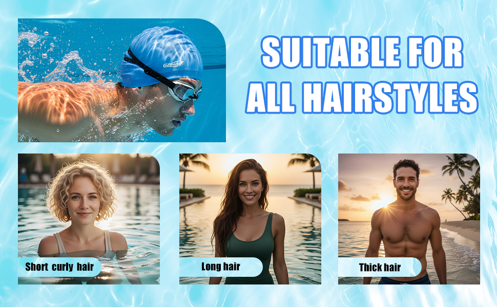High Elasticity Fabric Swim Cap