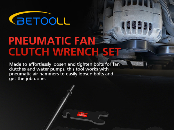 BETOOLL 8PCS Pneumatic Fan Clutch Wrench
