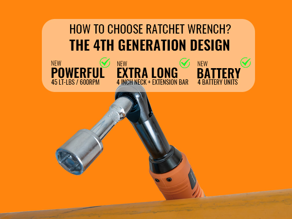 Bingoway 3/8" Extended Electric Ratchet Wrench Set,