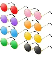BOUBONI 4/8/10/12/20/28 Pairs Hippie Sunglasses Round Hippie Glasses 70s Party Decorations Multic...
