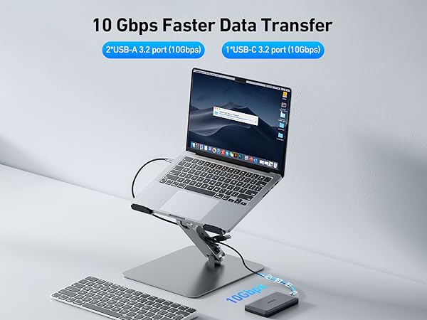 BENFEI Laptop Stand with USB C 7in1 Docking Station