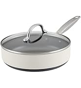 Anolon Achieve Hard Anodized Nonstick Sauté Pan with Lid, 3 Quart - Cream