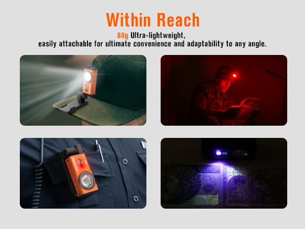 features free rotation at any angle and a magnetic base with a clip, allowing you to free your hands