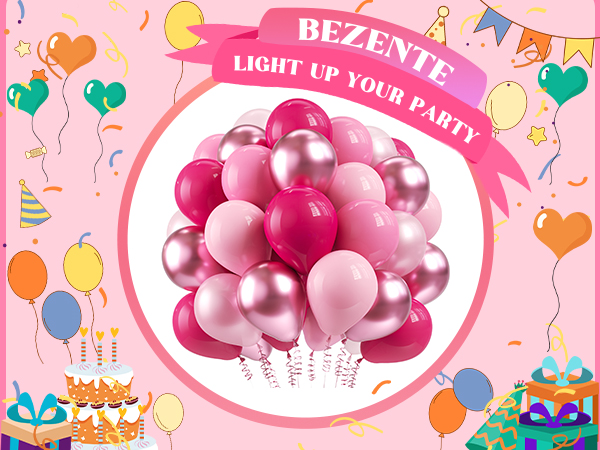 multiple pink latex balloons kit