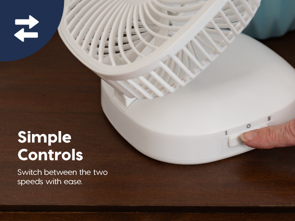simple control 2 speeds 58 hours run time cordless table fan for kitchen office home bed 