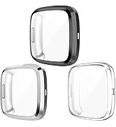 Wepro Screen Protective Case Compatible with Fitbit Versa 2 Smartwatch, 3-Pack Soft TPU Full Cove...