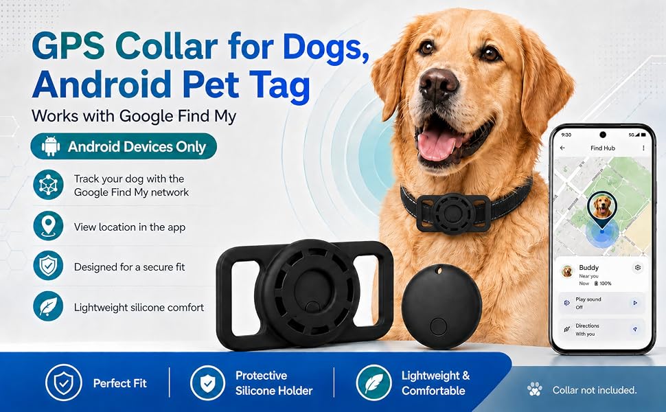 GPS Collar for Dogs, Pet Tracker for Dogs (Android Only)
