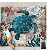 Hiwoss Beach Blanket Waterproof Sandproof Oversized 95”x 80”,Sand Free Beach Mat with Corner Pock...