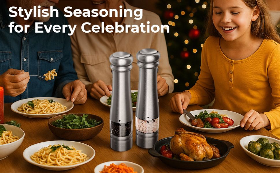 battery powered salt and pepper grinder set