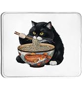 XUNLURY Funny Black Cat Mouse Pad for Wireless Mouse Computers Laptop Desk Accessories, Cat Mom G...