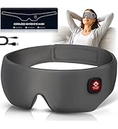 Silk Cordless Heated Eye Mask, Washable Sleep Mask Warm Compress Mask Soft Pressure Free Shade Bl...