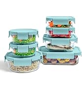 Bentgo Glass Leak-Proof Food Storage Set - 14-Piece Glass Containers with BPA-Free Airtight Lids,...