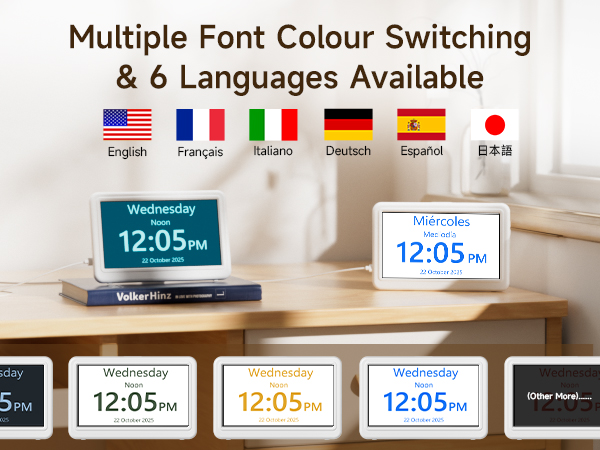 digital clock with date and day of week