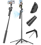 USKEYVISION 70'' Auto Face Tracking Tripod for iPhone, 360°Rotation Smartphone Tripod with Remote...