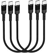 USB C to USB C Cable 1FT, 3-Pack 12 inch 20V 3A Type C PD Fast Charging Cord Compatible with Sams...