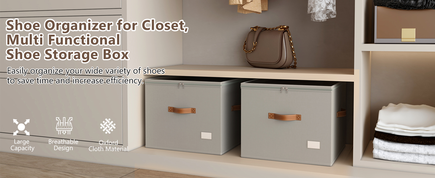 Shoe Organizer for Closet, Multi Functional Shoe Storage Box