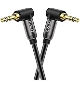J&amp;D 1/8 Stereo Cable, 90 Degree Right Angle Copper Shell 3.5mm Stereo Audio Aux Cable for Phone T...