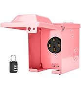 RVINGPRO 50 Amp 125/250 Volt RV/EV Power Outlet Box, Enclosed Lockable Weatherproof Outdoor Elect...