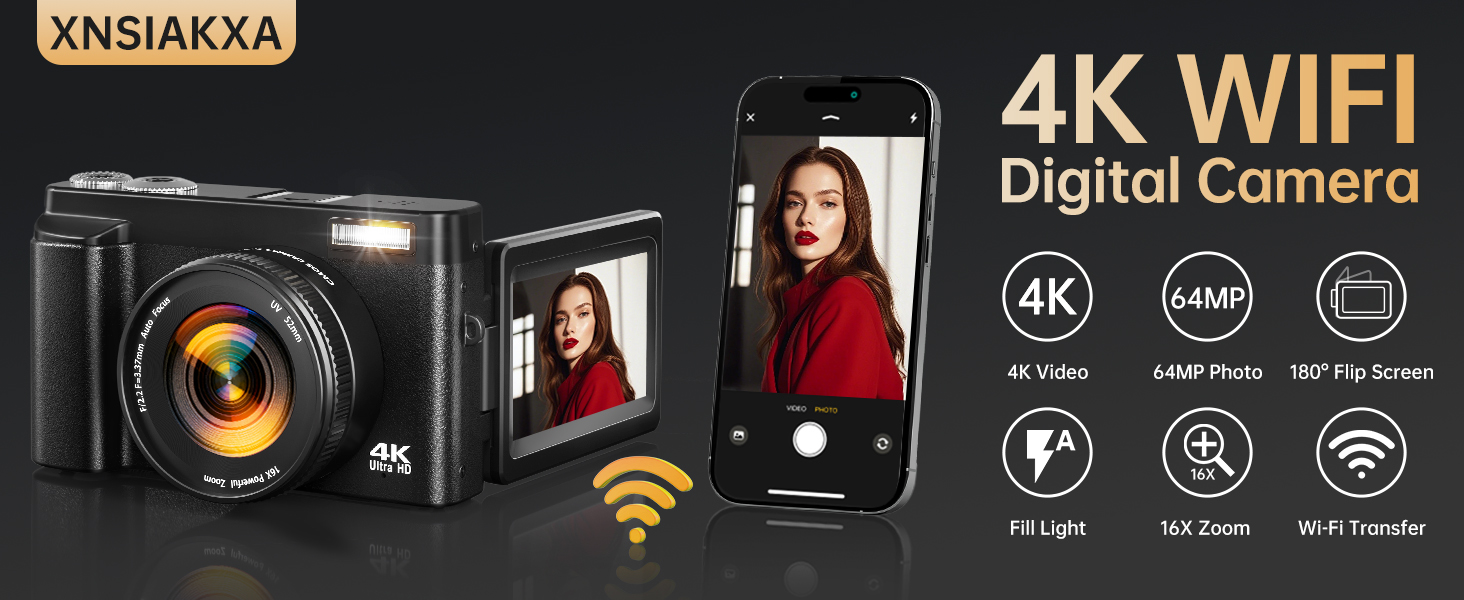 4k wifi digital camera
