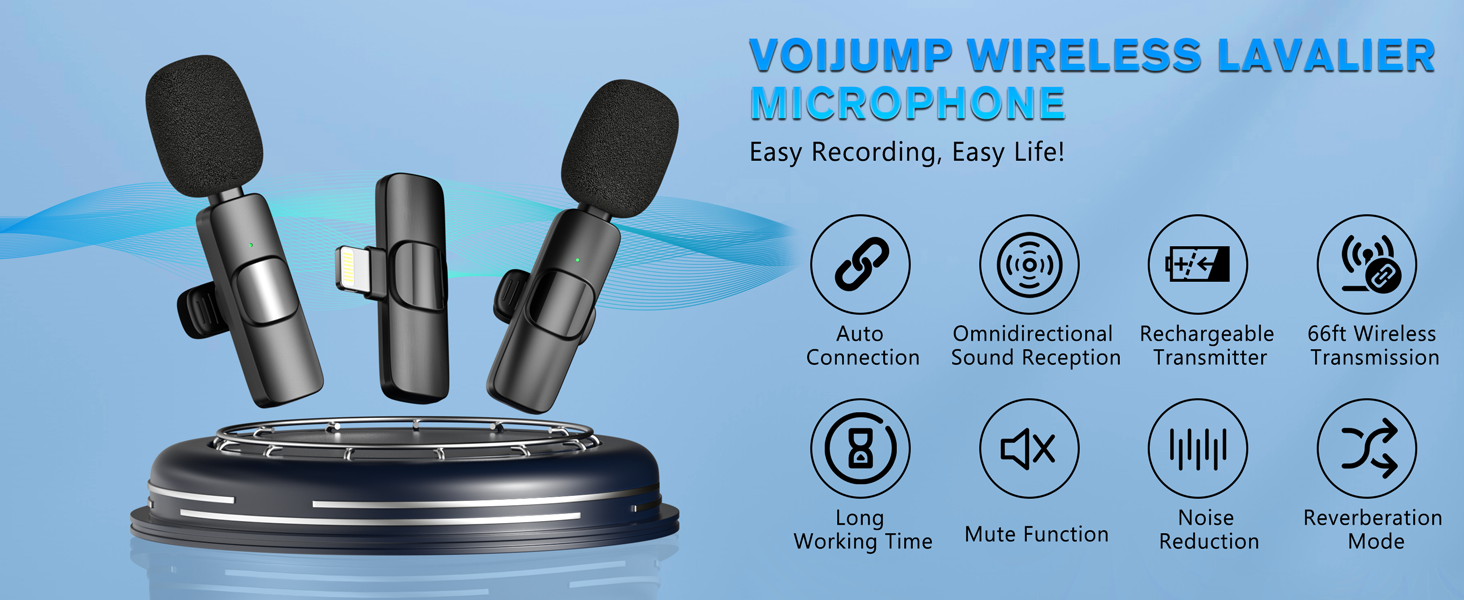 wireless lavalier microphones,easy recording, easy life!
