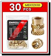 M8X12X10-30_Metric_Threaded_InsertBrass_Heat_Set_Insert_for_Plastic_Parts