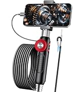 Two-Way Endoscope Camera with Light [360°Rotation],1920P HD,Borescope for iPhone IP67 Waterproof ...