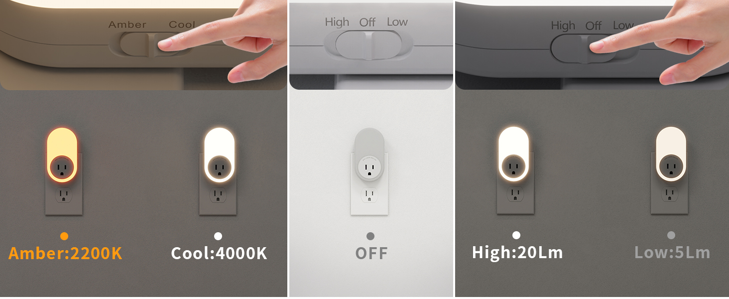 night light with adjustable color temperature and brightness
