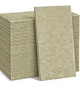 Made in Italy Linen-Feel Disposable Guest Towels - Premium Airlaid Cloth-Like Bathroom Napkins, S...