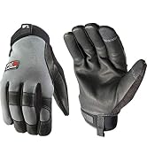 Wells Lamont FX3 Men's HydraHyde Leather Palm Touchscreen Winter Work Gloves, Large (7799), Gray