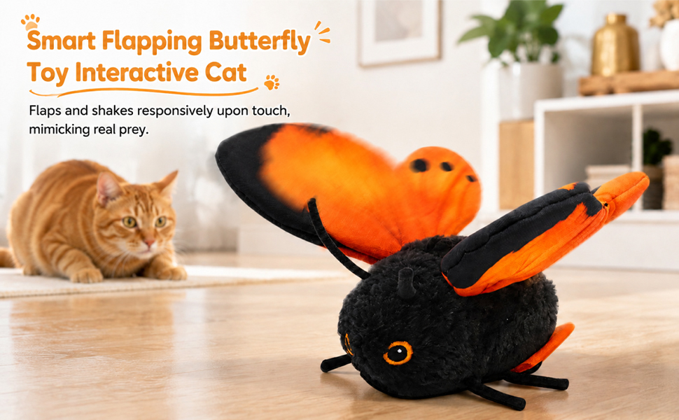 Smart Flapping Butterfly Toy Interactive Cat