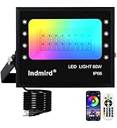 Indmird LED RGB Floodlight, Color Changing Floodlight, Smart LED Flood Lights, White 2700K &amp; 16 M...