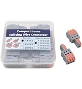 YQSIYU 1 in 3 Out Compact Lever Splicing Wire Connectors, 14 Pcs Lever Wire Connectors 4 Port Cir...