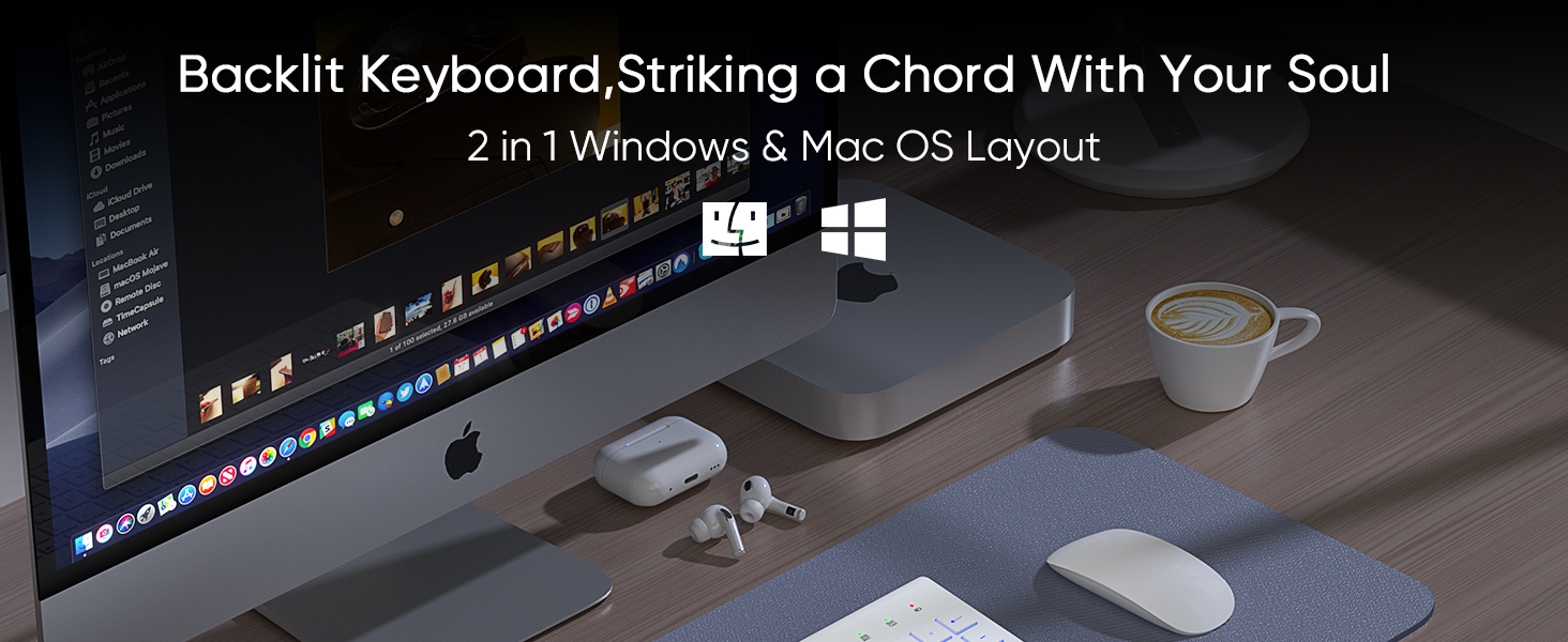 Wireless keyboard backlit light up