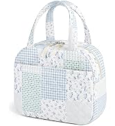 WOBAGMEN Quilted Lunch Box for Women,Coquette Aesthetic Lunch Box for Teen Girls,Cute Floral Lunc...