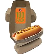 Mr Miracle 7 Inch Paper Hot Dog Tray in Kraft Paper. Pack of 100. Disposable, Recyclable and Full...
