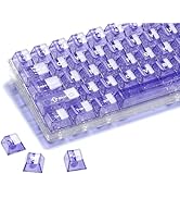 HITIME XVX Clear keycaps, Purple Transparent Keycaps 60 65 75 100 Percent, Crystal Ceramic Custom...