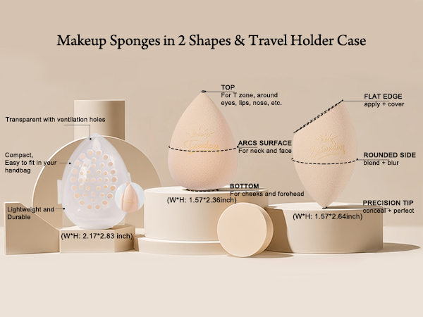 Real Perfection Makeup Sponge Set Blender Sponges Beauty Blenders Beauty Sponges Beige
