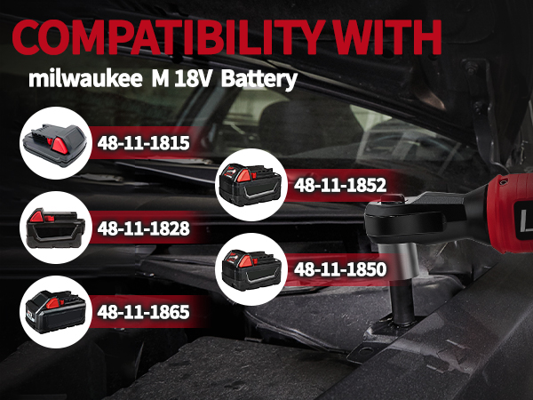 3/8" Brushless Ratchet Wrench Set for Milwaukee 18V Battery