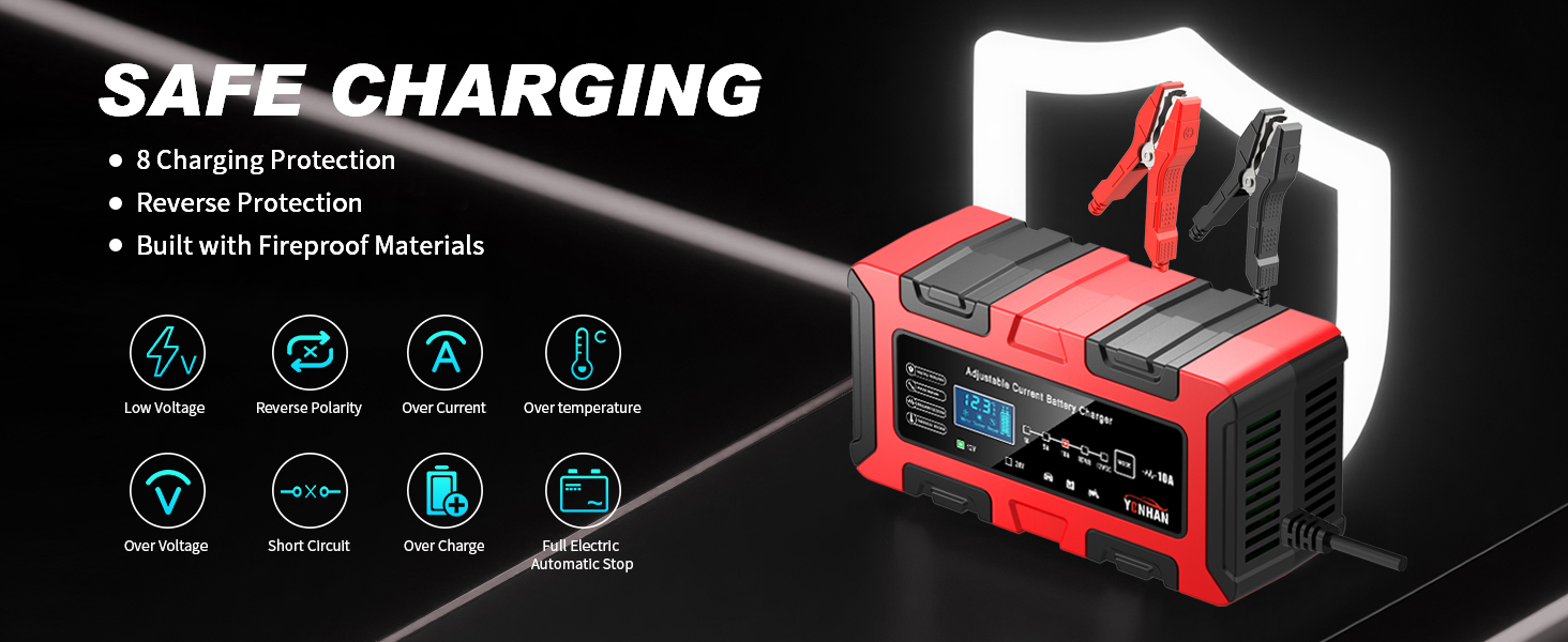 YONHAN 12V/24V Battery Charger