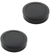 2 Pack Rear Lens Cap and Camera Body Cap Cover Kit for Canon EOS R50 R10 R8 R7 R6 R6 Mark II R5C ...