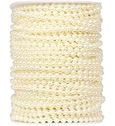 [118Feet] Pearl Beads Garland, 5MM 39Yards Faux Pearl Beads String Roll Bulk for DIY Craft, Weddi...