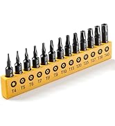 DTTIYXI Torx Star Punch &amp; Security Bit Set 13PCS 1-Inch, S2 Steel Tamper Proof Bits with Hole (T4...