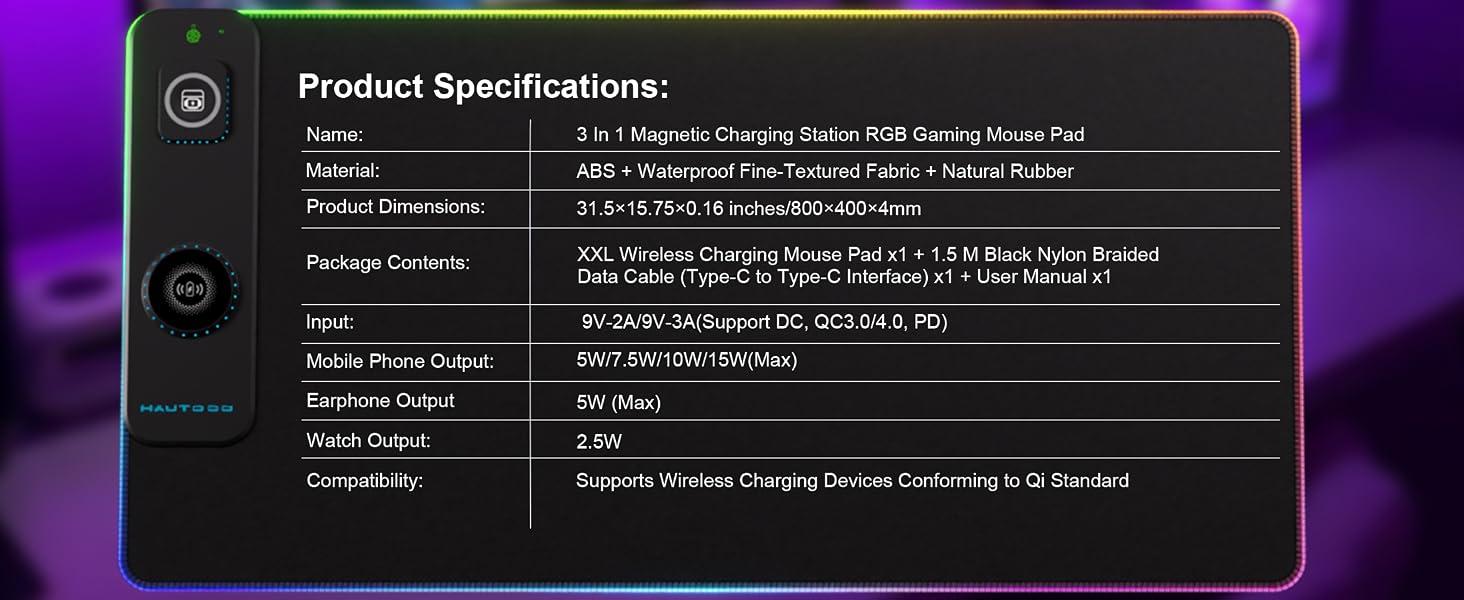 Wireless Charging Mouse Pad