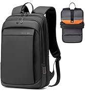 FENRUIEN Work Backpack for Men, Water Resistant Expandable Backpack with USB C Charging Port, Bla...