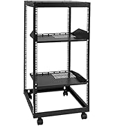 VEVOR 20U Open Frame Server Rack, 23''-40'' Adjustable Depth, Free Standing or Wall Mount Network...