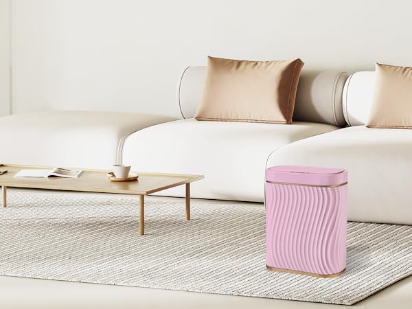 Pink Bathroom Trash can with Automatic Touchless Lid